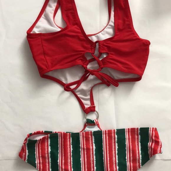 Zaful Christmas one piece swimsuit - Picture 3 of 4